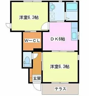 ファミール大保【102号室】の間取り