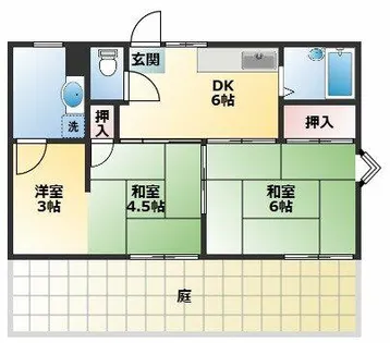 MJハイツ湯里【1階】の間取り