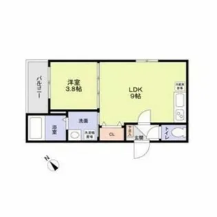 フラッツ六地蔵【1階】の間取り