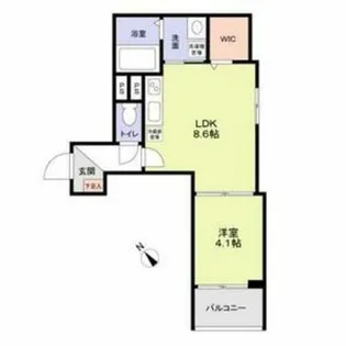 フラッツ六地蔵【1階】の間取り