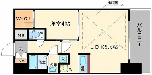 プレサンス立売堀アーバンスタイル【10階】の間取り