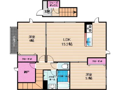 ルーラルコンフォート【202号室】の間取り