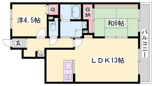 ハピネス北条【302号室】の間取り