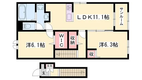 アイルー1【201号室】の間取り