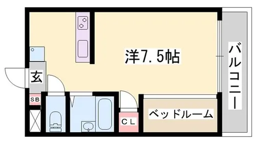 クラージュ保城【507号室】の間取り