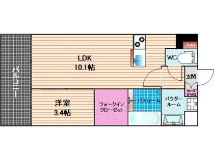 リアンシエルブルー雑餉隈【8階】の間取り