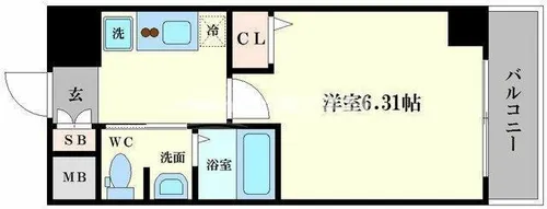 グランパシフィック聖天坂【2階】の間取り