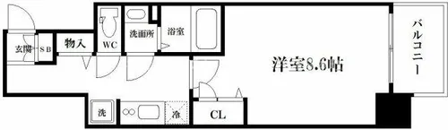 プレサンス堺筋本町センティス【15階】の間取り