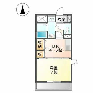 ディアコート磯部第6【1A号室】の間取り