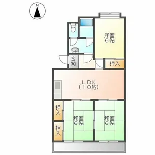 第2コーポ天道【3B号室】の間取り