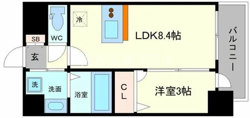 プレサンス難波マジョリティ【604号室】の間取り