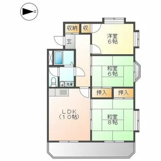 エクセルヤマヒロ【3A号室】の間取り