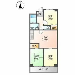 サン大曽根【302号室】の間取り