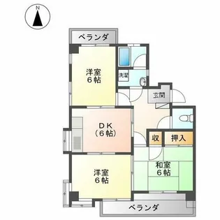 シャトー平山【202号室】の間取り