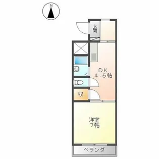 カーサ大幸【1C号室】の間取り