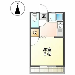 川辺マンション【206号室】の間取り