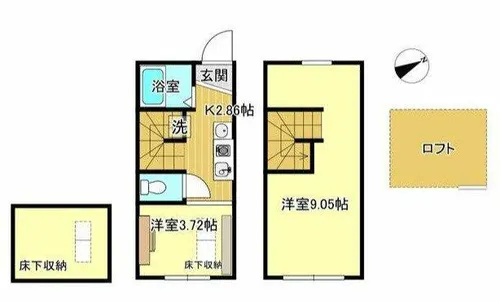愛知県豊橋市前田町2丁目【テラスハウス】の間取り