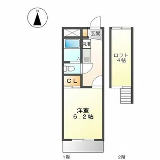 ファビュラス清華【1階】の間取り