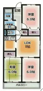 パールヒル清水が丘【608号室】の間取り