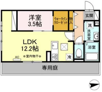 ウエストヒルズ那珂川【103号室】の間取り