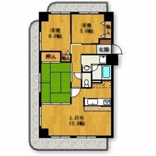 ラルジュ猫洞【3階】の間取り