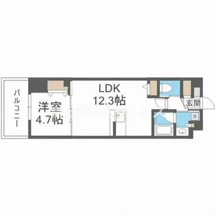 1LDKの間取り画像