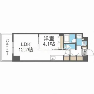 Dimus北浜【10階】の間取り