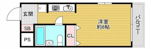 南堀江レヂデンス【6階】の間取り
