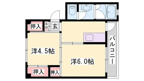 ビレッジハウス太子【2-205号室】の間取り