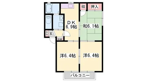 フォーレス井上 A棟【202号室】の間取り