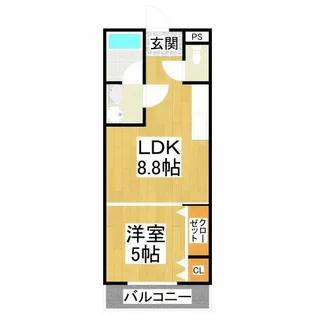 フローラ河内長野【2階】の間取り