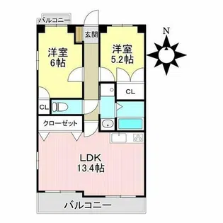 シャンボール砂川【101号室】の間取り