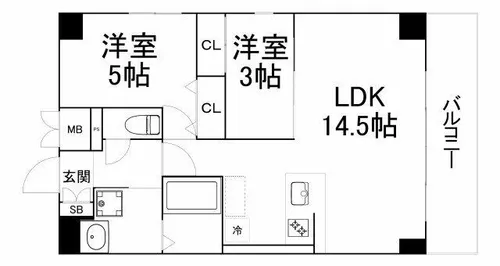 大阪府大阪市都島区片町2丁目【マンション】の間取り