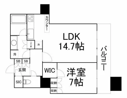 大阪府大阪市中央区高麗橋1丁目【マンション】の間取り