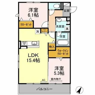 リヴェール【203号室】の間取り