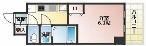 アドバンス大阪リーヴァ【8階】の間取り
