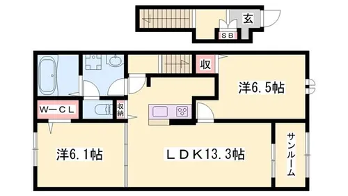 アイルー2【201号室】の間取り