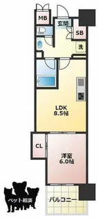 マスターズレジデンス道頓堀Ⅱ【2階】の間取り