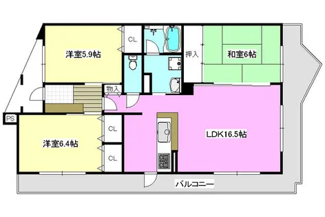東奈良・リッツハウス【2階】の間取り