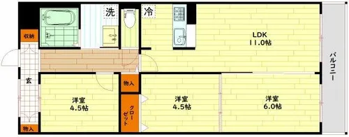 キャピタルハイツ姫里【5階】の間取り