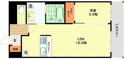 レジュールアッシュ塚本レジデンス【10階】の間取り