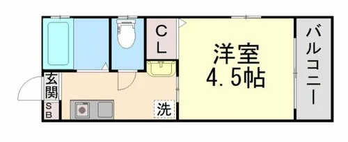 えぼしハイツ六甲【1階】の間取り