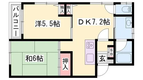 アムール大津【202号室】の間取り