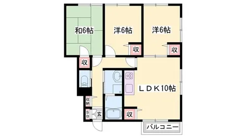 西谷町ハイツ【101号室】の間取り