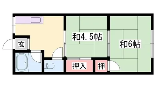 白楊荘B棟【18号室】の間取り