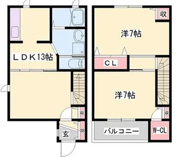 パルモオークラ【101号室】の間取り