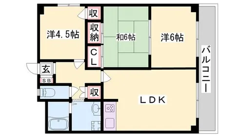 サンシャイン山下 B棟【202号室】の間取り