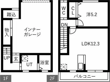 仮称)知立ガレージハウス【2号室】の間取り
