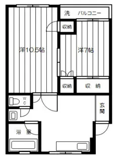 リバーサイド若宮【E3号室】の間取り