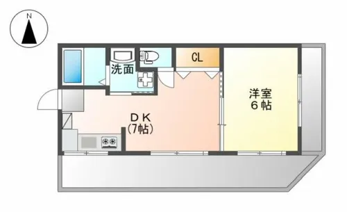 イナダマンション【401号室】の間取り